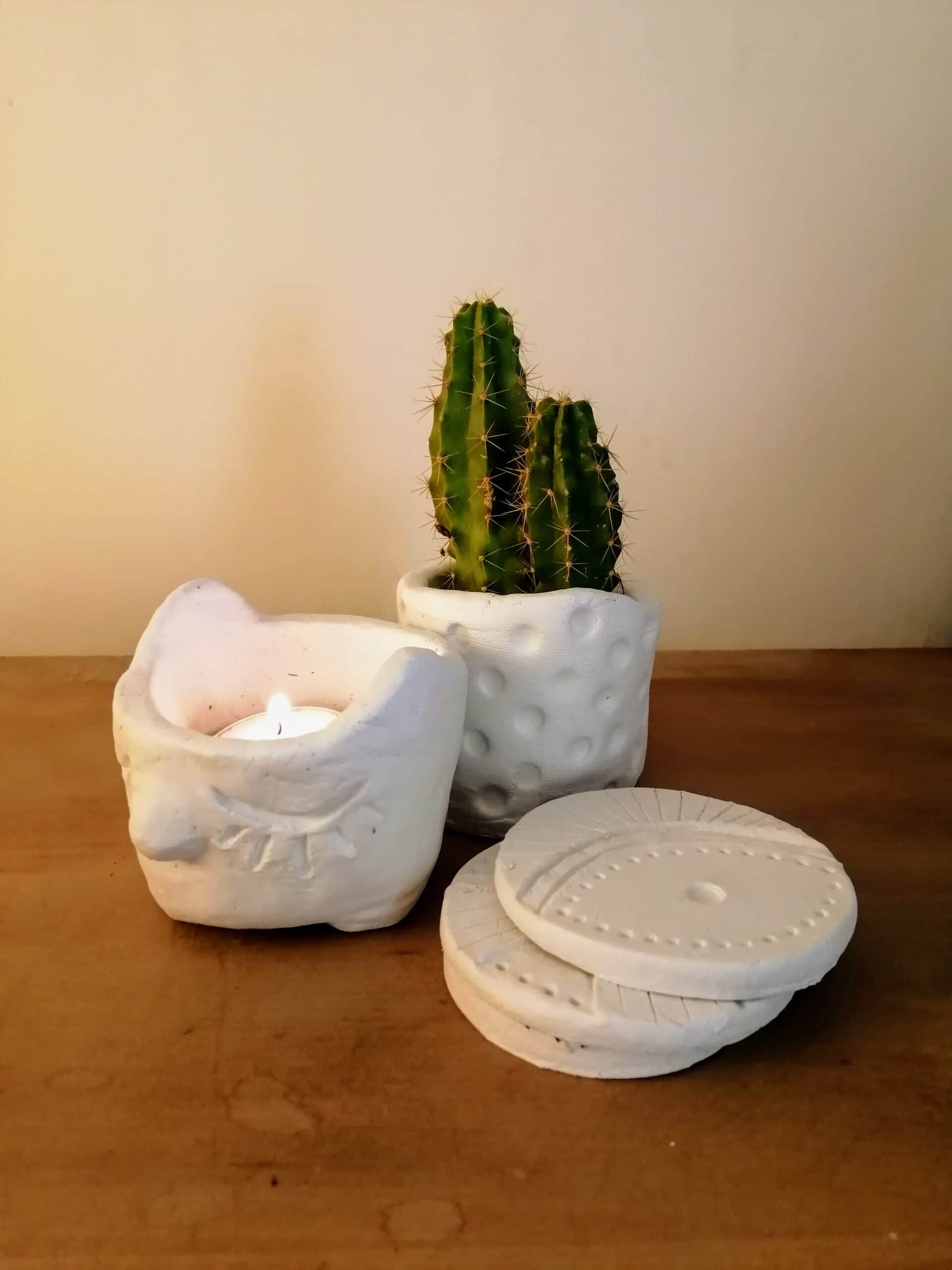 Clay Sculpture Red Cactus Events