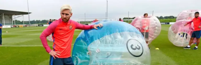 Lionel Messi from Barcelona FC playing Bubble Football