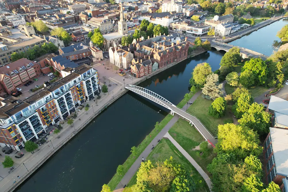 Aerial View of Bedford City of England